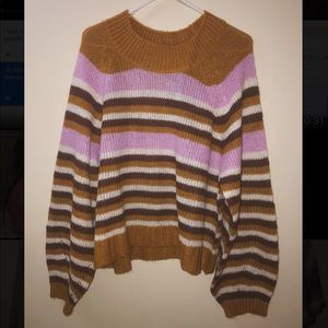 Cropped Multi-colored striped sweater